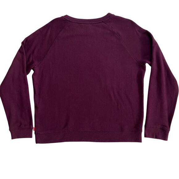 Levi’s Logo Crewneck Plum Sweater Large White Graphic Sweatshirt Womens - Picture 7 of 8